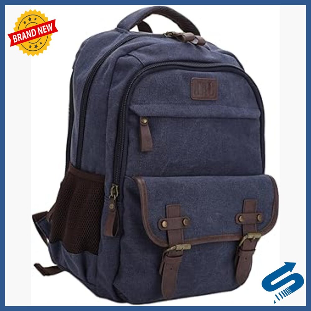 Durable Canvas Leather Backpack With Concealed Co… - image 1